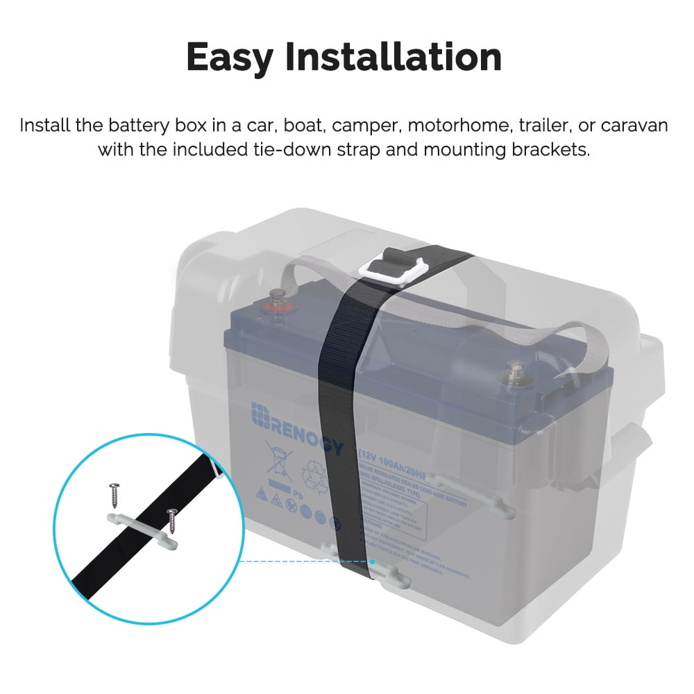 Renogy 12V 100Ah Deep Cycle Hybrid GEL Battery with Battery Box