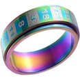 thumbnail image 1 of LAICAIW 6MM Unisex Stainless Steel Dice Number Rotatable Ring, 1 of 5
