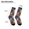 thumbnail image 2 of Zufioo colorful plaid Dinosaur Print Children's Mid-tube Socks, Contrast Color High Elastic Sports Socks - Sweat-absorbent, Warm, Suitable for Children Aged 6-10, 2 of 5