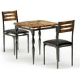 thumbnail image 7 of Homhougo Dining Table Set for 2, 3 Piece Dining Table and Chairs Set of 2, Dining Table Set with Spiral Table Legs for Small Spaces, Kitchen, Apartment, Brown, 7 of 7