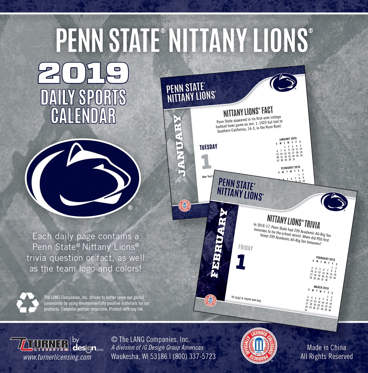 2019 Box Calendar Penn State Nittany Lions Walmart Com Walmart Com