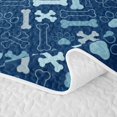 thumbnail image 5 of Homewish Navy Dog Paw Bone Twin Quilt Set,Cartoon Pet Themed Twin Coverlet Set,2pcs, 5 of 7