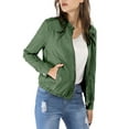 thumbnail image 6 of MODA NOVA Juniors Lightweight Stand Collar Zip up Biker Moto Jacket, 6 of 6