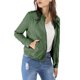 thumbnail image 5 of Chaqueta de moto con cremallera y cuello alzado para mujer INSPIRE CHIC, ligera, talla XL, color verde militar, 5 of 7