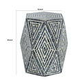thumbnail image 5 of Taburete de mesa Accent Benzara, hexagonal, 46 cm, azul y blanco, 5 of 5