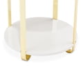 thumbnail image 5 of Michael Amini Ariana Faux-Marble End Table - White/Gold, 5 of 7