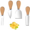 thumbnail image 1 of Juego de 4 cuchillos para queso, colección de rebanadas y cortadores de queso de acero inoxidable de primera calidad con mango (listo para regalar) Acero inoxidable -, 1 of 5