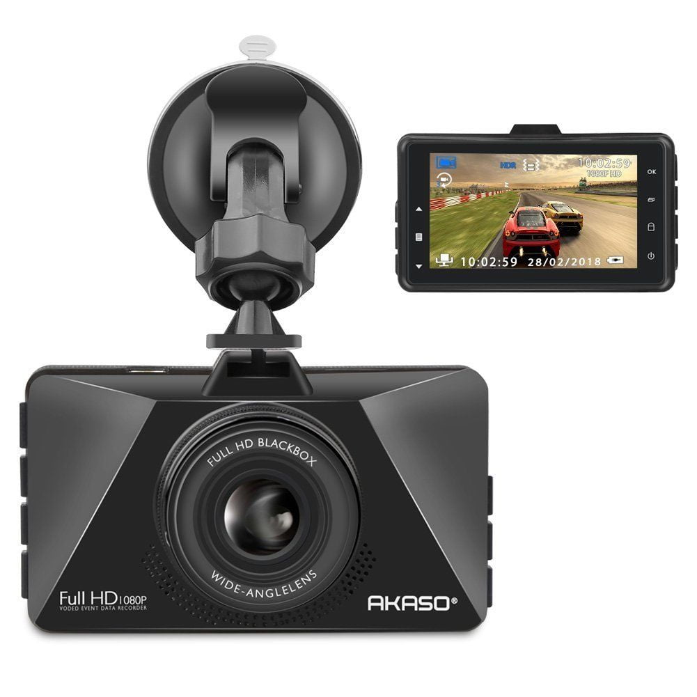AKASO 3" Dash Cam 1080P DVR Car Video Recorder Camera FHD LCD 170°Wide Angle 