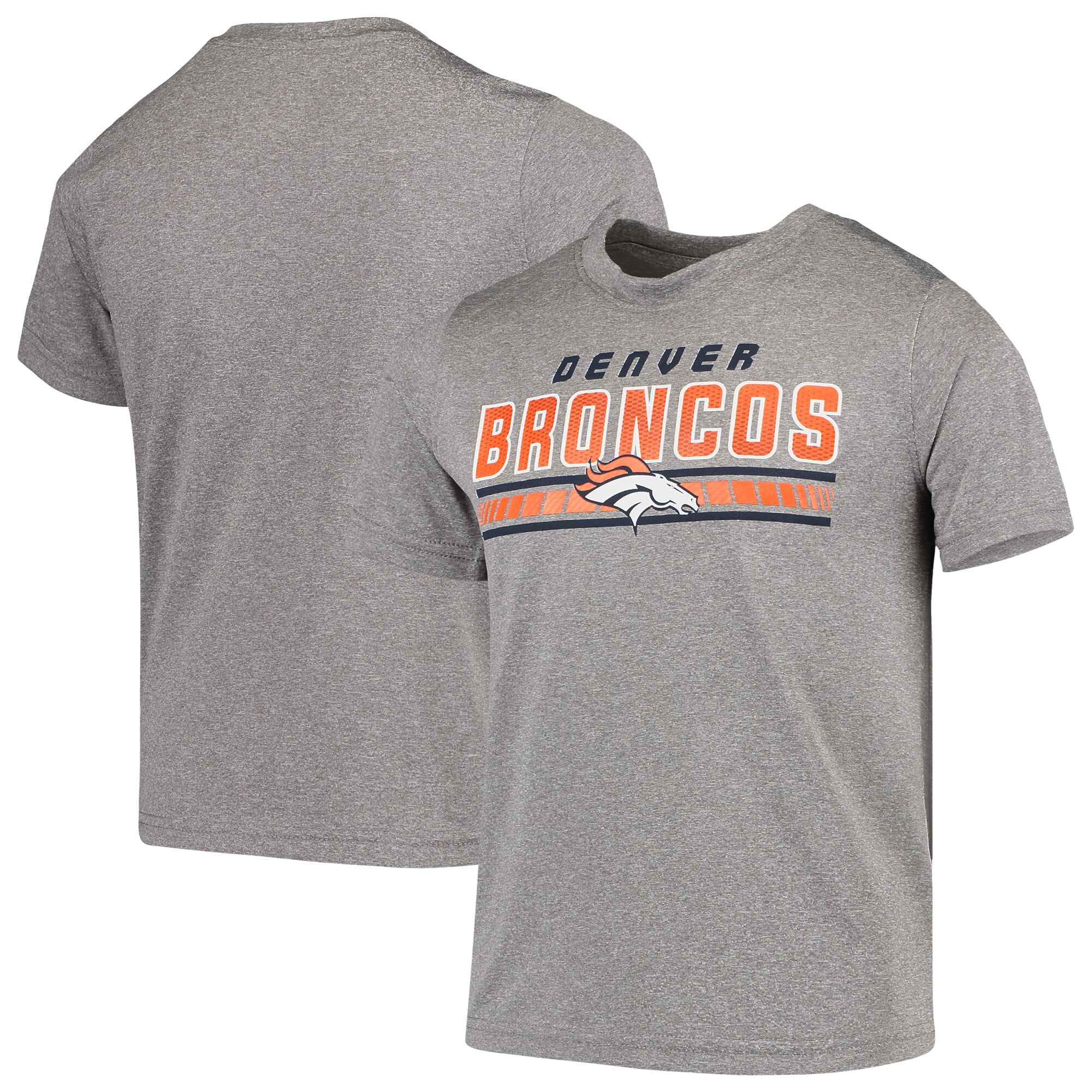 Youth Gray Denver Broncos Wordmark Logo T-Shirt - Walmart.com - Walmart.com