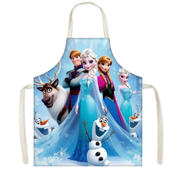 Elsa Anna Chef Aprons Adjustable, BBQ Waterproof & Oil-Proof Aprons  Cute Gifts  75x65cm