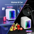 thumbnail image 6 of Auseo 4L Mini Fridge Personal with LED, Portable Cooler for Bedroom, Office, Car, Small Refrigerator for Skincare, Drinks & Gaming Room, AC/DC Powered, White, 6 of 8
