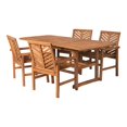 thumbnail image 1 of 5-Piece Extendable Outdoor Patio Dining Set - Brown, 1 of 4