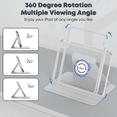 thumbnail image 5 of Kenke Rotating Case Compatible with iPad (A16) 11th/10th Generation (2025/2022), with Pencil Holder, Cover Clear Back Shockproof, 360 Degree Rotation Protective Stand, Auto Wake/Sleep, Grey, 5 of 11