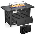 thumbnail image 1 of Outsunny Propane Fire Pit Table W/ Rain Cover 50,000 BTU Outdoor Firepit, 1 of 9