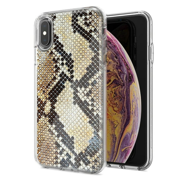 MUNDAZE For Apple iPhone XS Max Snake Skin Design Double Layer Phone Case Cover