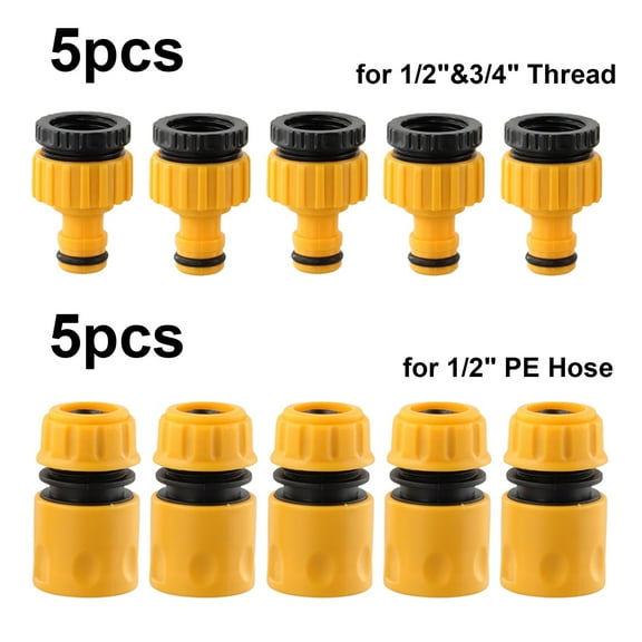 10Pcs 3/4In 1/2In Hose Quick Connector Hose Coupling Joint Adapter Garden Watering Irrigation Hose Adapter