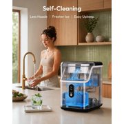 Auseo Nugget Ice Maker Countertop , 35lbs/24H, Crushed Ice Ready in 5 Mins ,Self-Cleaning, Ice Basket & Ice Shovel & Handle, for Home/Office/Party, Black
