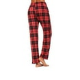 thumbnail image 5 of Gifts Usmixi Trousers for Women Classic Plaid Print Drawstring Elastic Waist Loose Flared Pants Casual Lightweight Homewear Long Pants with Pocket Red m, 5 of 7
