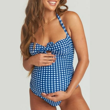 Women 2019 HIGH-Quality Maternity Lattice Print Bikini Swimwear Swimsuit Bathing Suit
