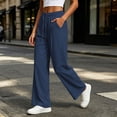 thumbnail image 5 of Edvintorg Wide Leg Yoga Pants for Women Plus Size Fashion Lightweight Stretch Loose Trouser Elastic Waisted Workout Pant with Pocket Womans Clothes Navy S-3XL, 5 of 6