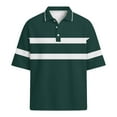 thumbnail image 5 of Dresfit Men's Polo Shirts Waffle Knit Striped Golf Shirts Summer 2026 Big and Tall Short Sleeve Shirt Color Block Button Down Loose Business T Shirts 4XL, 5 of 6