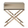 thumbnail image 2 of Weston Home Downey X Base Mirrored Campaign End Table, Champagne Gold, 2 of 9