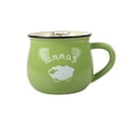 thumbnail image 1 of Bewildely Taza de agua de cerámica con patrón de animales para el desayuno, contenedor de comida para el vientre grande, taza de cerámica para café con Utensilios de cocina Verde Bewildely HA081330-03, 1 of 6