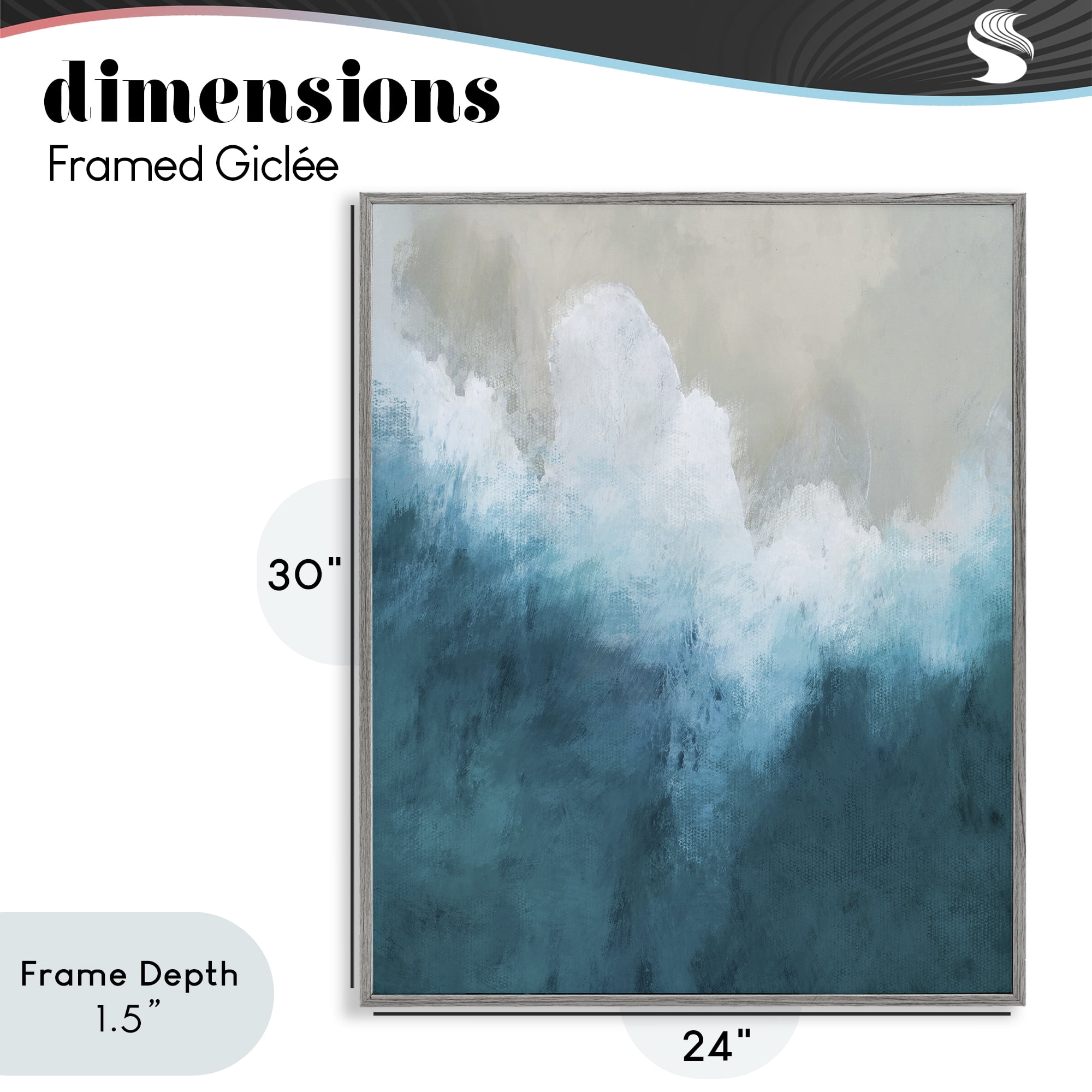 Stupell Industries Aerial Tide Abstraction Gray Framed Giclee Art, design by Denise Brown