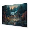 thumbnail image 2 of Designart "Woodsy Cabin Getaway" Landscape Forest Metal Wall Art Prints, 2 of 5