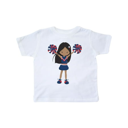 

Inktastic African American Girl Cheerleaders Blue Uniform Gift Toddler Toddler Girl T-Shirt