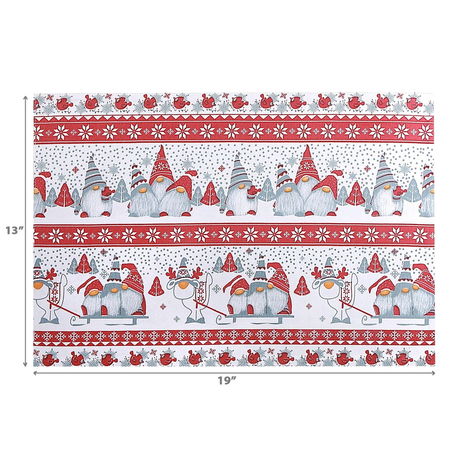 Set De Table En Coton Fusionné Trio De Gnomes - Lot De 12