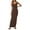 Coffee, variant on Women's Summer Maxi Dress, Sleeveless Solid Color Scoop Neck Casual Tank Long Dress with Stretch, 1PC, S-XXXL
