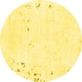 thumbnail image 1 of Ahgly Company Machine Washable Indoor Round Solid Yellow Modern Area Rugs, 4' Round, 1 of 4