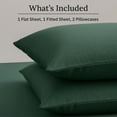 thumbnail image 4 of California Design Den Flannel Queen Sheets Set - Triple-Brushed 100% Cotton, Deep Pockets, Made In Portugal - Dark Green, 4 of 8