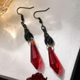 thumbnail image 4 of Gothic Dark Bat Earrings for Women Unique Red Black Crystal Gems Bat Earrings Punk Style Bat Animal Earrings Retro Red Black Teardrop Dorian Style Earrings, 4 of 13