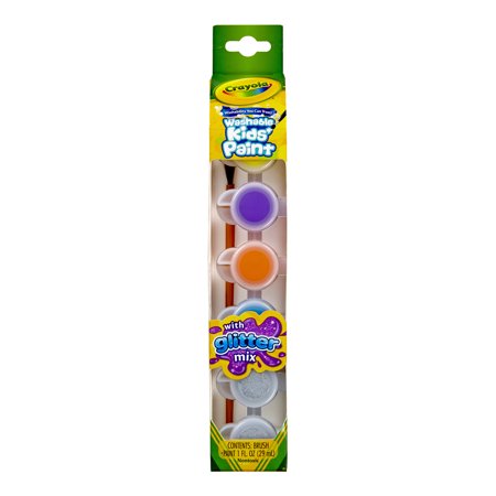 UPC: 0071662301002 | Crayola Washable Kids  Paint Pot Set  4-Colors with Glitter Effects