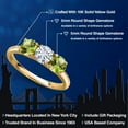 thumbnail image 2 of Gem Stone King 10K Yellow Gold White Moissanite and Green Peridot Engagement Ring for Women | 1.60 Cttw | Round 5MM | Gemstone Birthstone | Size 9, 2 of 7