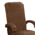 thumbnail image 4 of Velvet Swivel Computer Cover Slipcover Furniture Soft Dustproof Polyester Elastic Office Arm Cover for Computer , brown, 4 of 5