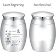 thumbnail image 3 of Small Urns for Ashes Mini Cremation Urns Ashes Keepsake Memorial Stainless Steel Metal Funeral Urn Sunflower Butterfly Burial for Pet Human Dog Cat 1.57x1.18 Inch-My Mind Still Talks To You, 3 of 7
