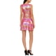 thumbnail image 3 of Vestido sin mangas de cintura alta brillante y ajustado para mujer Inspire Chic, mini vestido rosa intenso talla L, 3 of 7