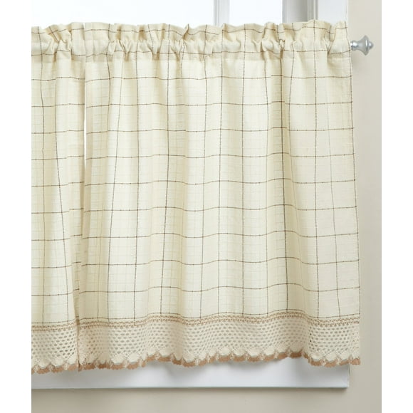 LORRAINE HOME FASHIONS Adirondack Tier Curtain Pair, 60 by 36-Inch, Toast