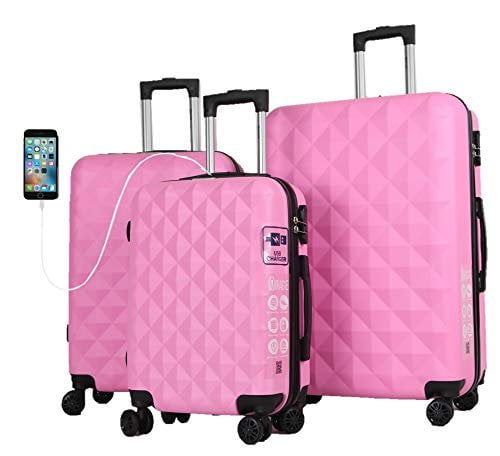 hot pink hard shell luggage