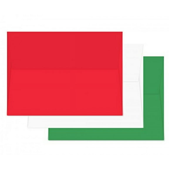 A7 Envelopes 5 1/4" X 7 1/4" - Christmas Mix Envelopes - 60 Envelopes - 20 of Each Color