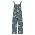 thumbnail image 6 of NMMUED Overalls for Women Loose Fit Linen Rompers Women Floral Overalls for Women One Piece Jumpsuits for Women Flowy Jumpsuits for Women, Light Blue 3XL, 6 of 7