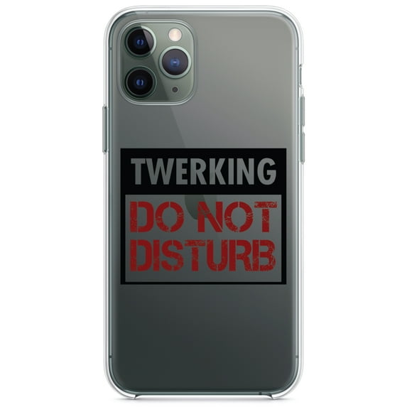 DistinctInk Clear Shockproof Hybrid Case for iPhone 12 / 12 PRO (6.1" Screen) - TPU Bumper Acrylic Back Tempered Glass Screen Protector - Twerking Do Not Disturb