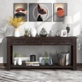 thumbnail image 2 of 63" Long Console Table for Entryway, Entryway Table with 4 Drawers and Bottom Shelf, Hallway Sofa Table with Solid Wood Legs, Easy Assembled, Side Table for Living Room Home Decor, Espresso, 2 of 7