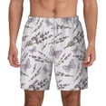 thumbnail image 2 of Picia Lavender And Butterfly pattern Mens Swim Trunks with Compression Liner Stretch Beach Shorts Quick Dry with Zipper Pockets No-Chafing Board Shorts-Medium, 2 of 9