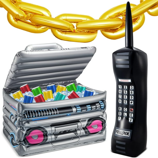Decoraciones para fiestas Cunhill Enfriador Inflable en forma de Radio Boombox de los 80s y 90s