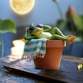 thumbnail image 3 of Whimsical Garden Frog Decor - Weather-Resistant Outdoor Statue - Handcrafted Frog Sculpture for Gardens, Patios & Flower Beds - Lawn Ornament Gift for Garden Lovers, 3 of 5