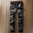 thumbnail image 2 of IROINNID Jean Pants For Men Button Washed Tie-dye Overalls Outdoor Skinny Full Length Jeans With Pocket, 2 of 9